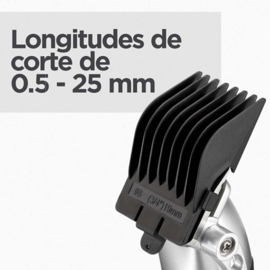 Máquina de Cortar Cabelo BaByliss E812E bateria lítio aço inoxidável 8 pentes guia sem fios