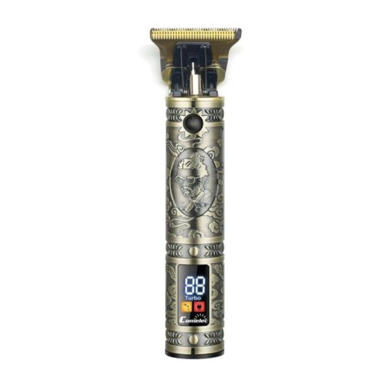 Máquina de Cortar Cabelo Comelec CP7219 Ouro 120mAh Ecrã LCD 4 Pentes Reguladores Recarregáveis
