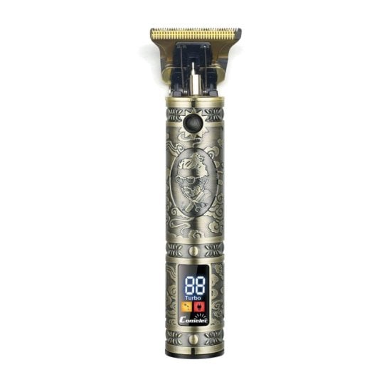 Máquina de Cortar Cabelo Comelec CP7219 Ouro 120mAh Ecrã LCD 4 Pentes Reguladores Recarregáveis