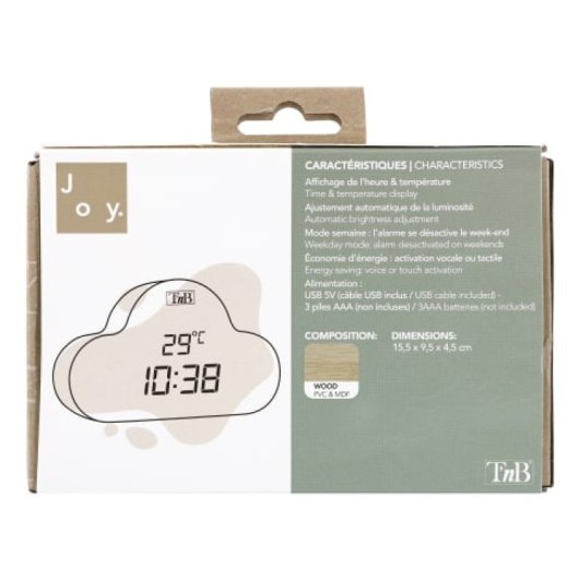 T'nB CLOCKCLWD despertador Reloj despertador digital Madera