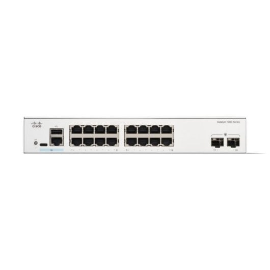 Switch gestionado Cisco C1300-16T-2G 16 puertos Gigabit 2 SFP L2/L3 Metal Carcasa Blanca