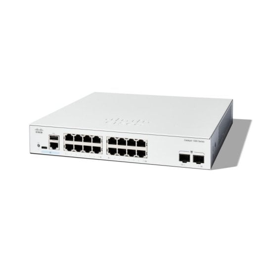 Switch gestionado Cisco C1300-16T-2G 16 puertos Gigabit 2 SFP L2/L3 Metal Carcasa Blanca