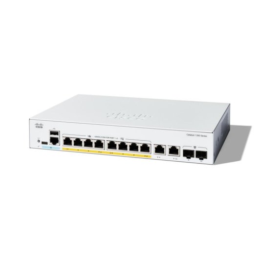 Switch Cisco Catalyst 1300 Gerido L2 8 Portas Gigabit Poe+ Rack