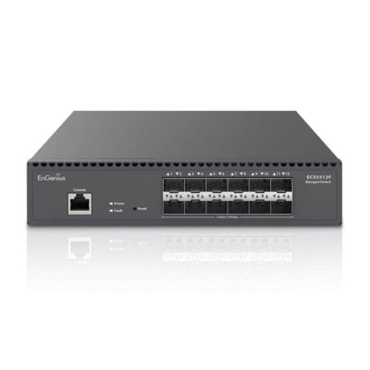 Switch EnGenius ECS5512F Gestionado 12 SFP+ Montaje Rack 240Gbps L2+ Negro