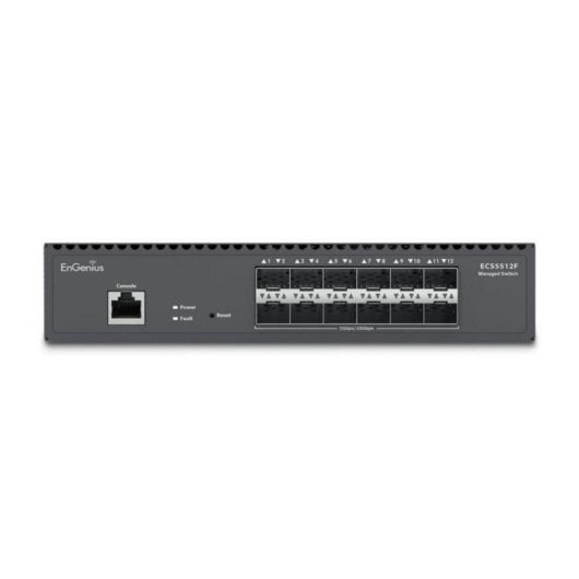 Switch EnGenius ECS5512F Gestionado 12 SFP+ Montaje Rack 240Gbps L2+ Negro
