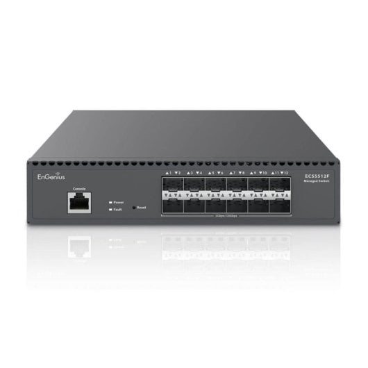 Switch EnGenius ECS5512F Gestionado 12 SFP+ Montaje Rack 240Gbps L2+ Negro