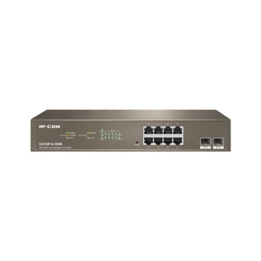 IP-COM G3310P-8-150W Switch Gerido 8x Portas  Gigabit PoE 130W 2 SFP L2 Full Duplex