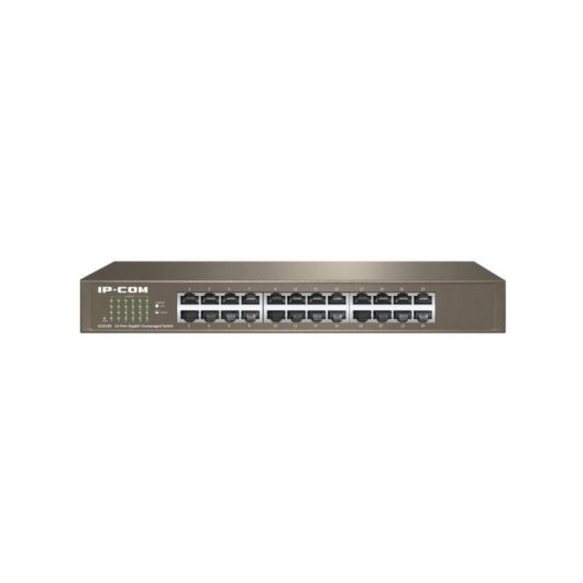 IP-COM G1024D Switch 24x Portas Gigabit Ethernet L2 Não-Gerido 1U Rack Metal Sem Ventilação