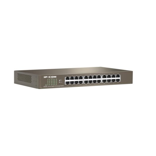 IP-COM G1024D Switch 24x Portas Gigabit Ethernet L2 Não-Gerido 1U Rack Metal Sem Ventilação