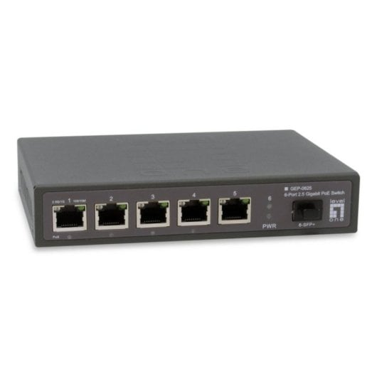 Switch LevelOne GEP-0625 Unmanaged 5x 2.5G PoE 4 Ports Black Switch LevelOne GEP-0625 Unmanaged 5x 2.5G PoE 4 Ports Black
