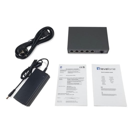 Switch LevelOne GEP-0625 Unmanaged 5x 2.5G PoE 4 Ports Black Switch LevelOne GEP-0625 Unmanaged 5x 2.5G PoE 4 Ports Black