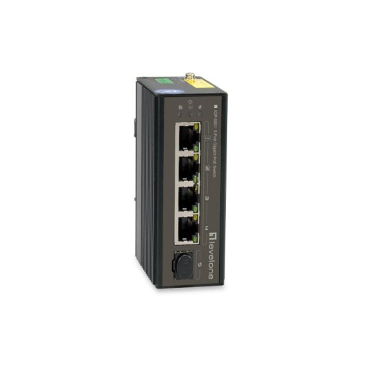 Switch LevelOne IGP-0501 4x Gigabit PoE 30W SFP Ethernet Switch Wandmontage