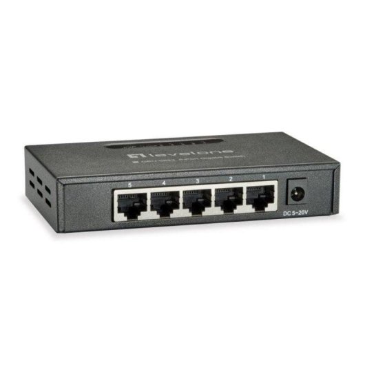 Switch LevelOne GEU-0523 5-Port Gigabit Ethernet Metallgehäuse Wandmontage