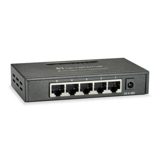Switch LevelOne GEU-0523 5-Port Gigabit Ethernet Metallgehäuse Wandmontage
