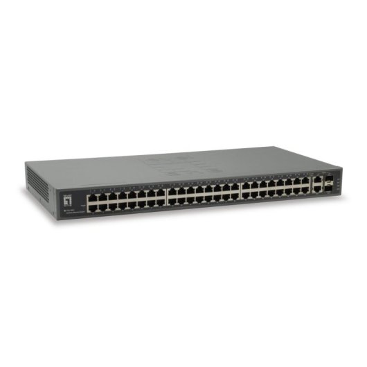 Switch de Red LevelOne FGU-5021 50 Puertos Fast Ethernet 2 Combo SFP Montaje en rack