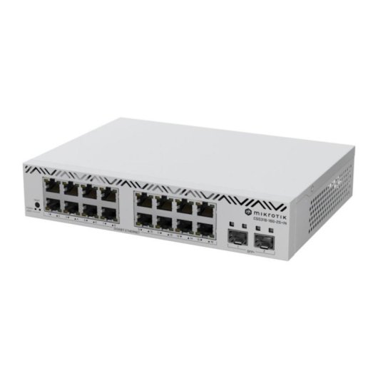 Mikrotik CSS318-16G-2S+IN Switch Rack Gerido 16x Portas Gigabit 2 SFP+ Empilhável Branco