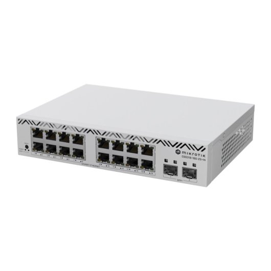 Mikrotik CSS318-16G-2S+IN Switch Rack Gerido 16x Portas Gigabit 2 SFP+ Empilhável Branco