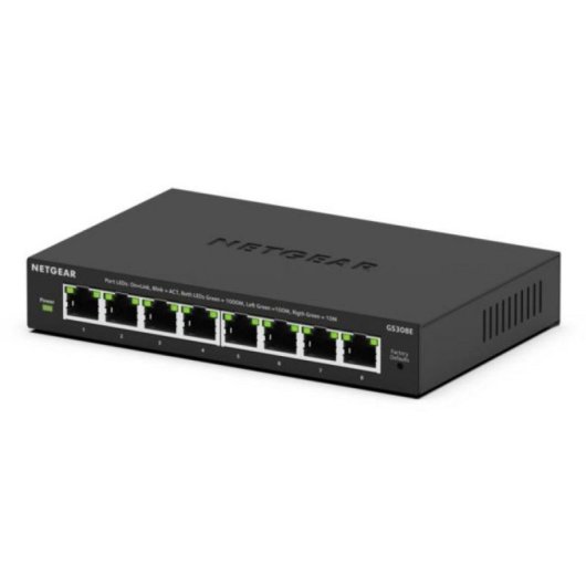 Switch NETGEAR GS308E 8 Puertos Gestionado L2/L3 Gigabit Ethernet Full Duplex