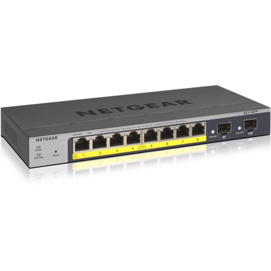 Switch Gestito NETGEAR GS110TP Gigabit Ethernet PoE+ 8 Porte 2 SFP Switch Gestito NETGEAR GS110TP Gigabit Ethernet PoE+ 8 Porte 2 SFP