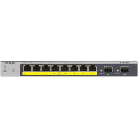 Switch Gestito NETGEAR GS110TP Gigabit Ethernet PoE+ 8 Porte 2 SFP Switch Gestito NETGEAR GS110TP Gigabit Ethernet PoE+ 8 Porte 2 SFP