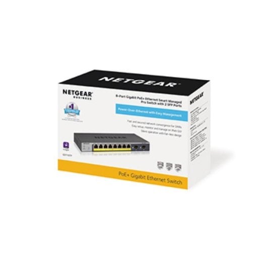 Netgear GS110TP Switch Gerido 8 Portas Gigabit, 2 SFP, PoE+, L2/L3/L4