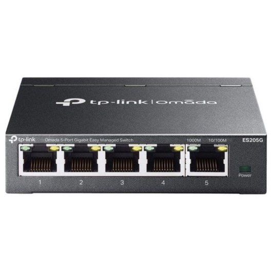 Switch de red TP-Link Omada ES205G 5 puertos Gigabit gestión montaje pared