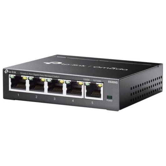 Switch de red TP-Link Omada ES205G 5 puertos Gigabit gestión montaje pared