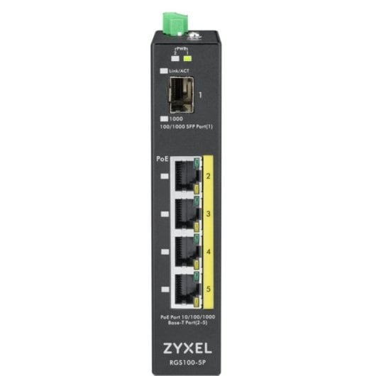 Switch Zyxel RGS100-5P L2 unmanaged Gigabit Ethernet PoE Rack Wandmontage