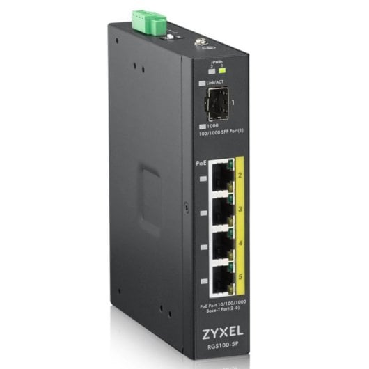 Switch Zyxel RGS100-5P L2 unmanaged Gigabit Ethernet PoE Rack Wandmontage