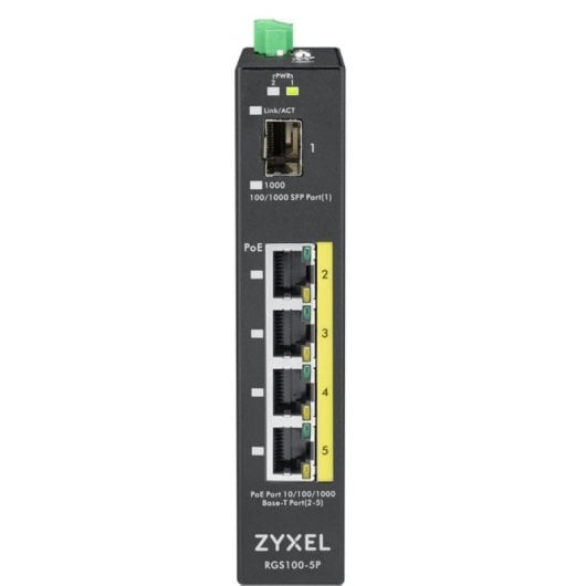 Switch Zyxel RGS100-5P L2 unmanaged Gigabit Ethernet PoE Rack Wandmontage