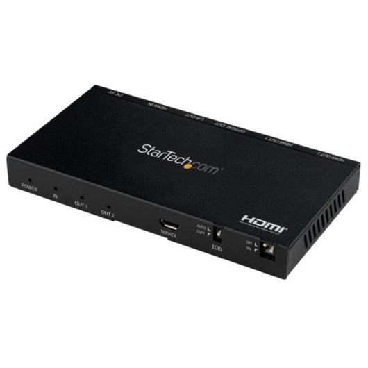 Splitter HDMI StarTech.com 2 Puertos 4K 60Hz HDR con Escalador, Emulación EDID, Audio 7.1, HDMI 2.0b, Metal