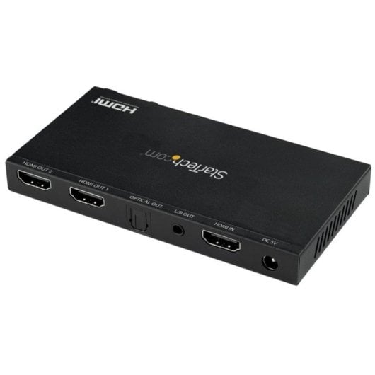 Splitter HDMI StarTech.com 2 Puertos 4K 60Hz HDR con Escalador, Emulación EDID, Audio 7.1, HDMI 2.0b, Metal