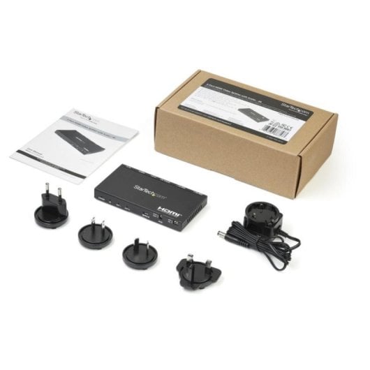 Splitter HDMI StarTech.com 2 Puertos 4K 60Hz HDR con Escalador, Emulación EDID, Audio 7.1, HDMI 2.0b, Metal