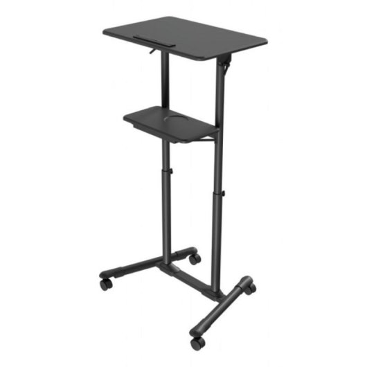 Atril Móvil Gembird TVS-DESK-01-BK Ajustable Noir 20 kg 1110 - 1345 mm MDF