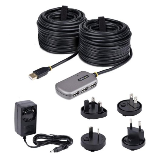 Hub USB Extensor StarTech 24m 4 Puertos USB 2.0 Alimentación Bus CC 10W 480Mbps
