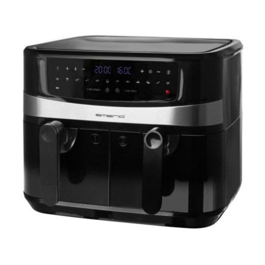 Freidora de aire caliente Emerio AF-126672.4 9L doble negra táctil 2400W independiente