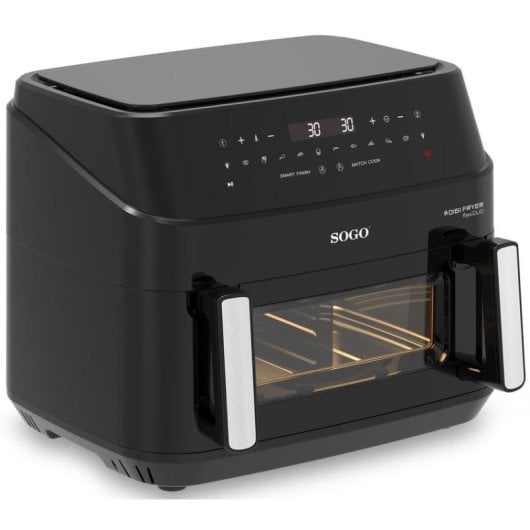 Friteuse sans Huile Sogo FRE-SS-10895 10,5L 2600W Double Panier Inox LED