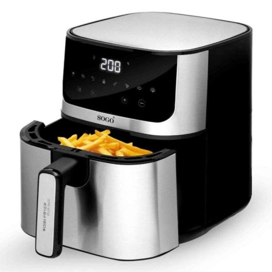 Friteuse sans Huile Sogo DIGIFRYER1400 5L 1400W LED 8 Programmes Acier Inoxydable