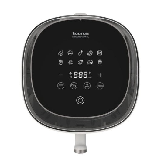 Freidora de aire Taurus Aero Crisp Spin 6L 1550W Removedor Automático 10 Programas Blanco