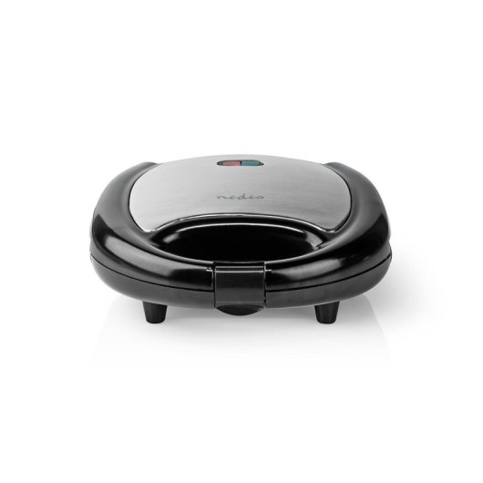 Nedis KAWP200BK Máquina de Waffles 2 waffle 750 W Preta, Prateada