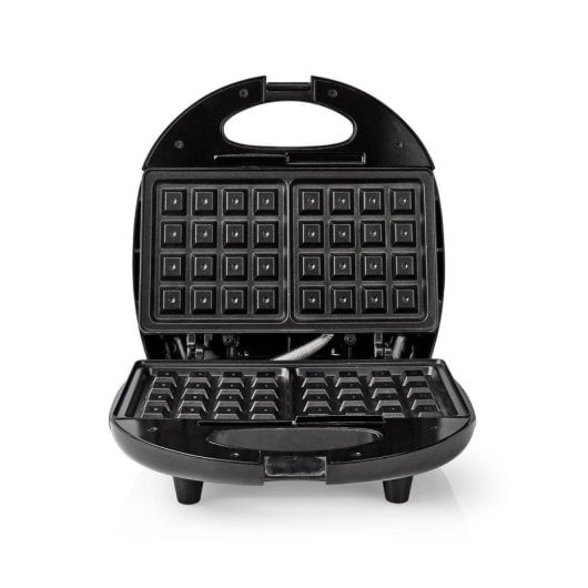 Nedis KAWP200BK Máquina de Waffles 2 waffle 750 W Preta, Prateada