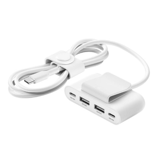 Hub USB Belkin BUZ001bt2MWHB7 4 Puertos USB 3.2 Gen 1 Tipo A/C Blanco 2m