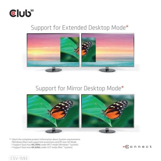 Hub USB 3.2 Gen 1 Type-C CLUB3D CSV-1593 8 Portas HDMI e Gigabit Ethernet Metálico