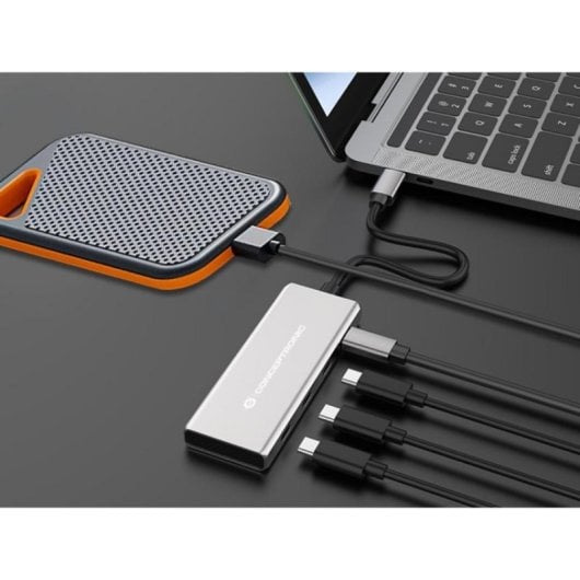 Hub USB Conceptronic HUBBIES16G 4 Puertos USB-C 3.2 Gen 2 Aluminio Gris 100W Power Delivery