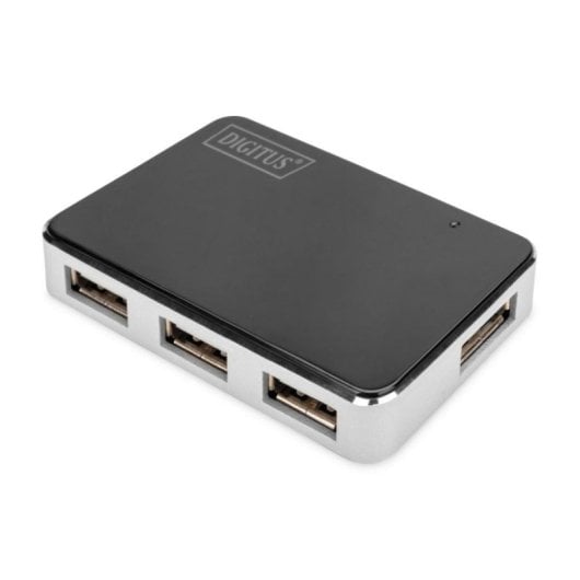 Concentrador USB 2.0 Digitus DA-70222 4 Puertos Mini-B 480Mbps Negro/Plata Alimentado