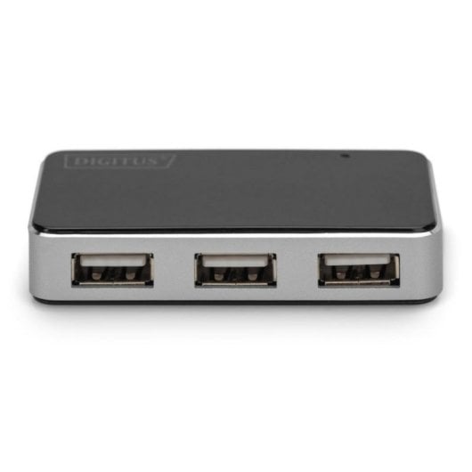 Concentrador USB 2.0 Digitus DA-70222 4 Puertos Mini-B 480Mbps Negro/Plata Alimentado