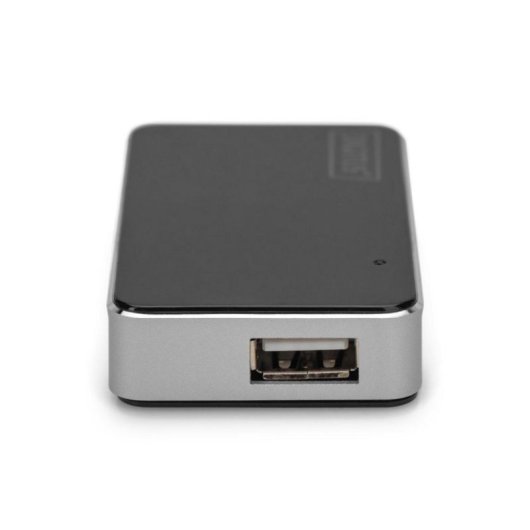 Concentrador USB 2.0 Digitus DA-70222 4 Puertos Mini-B 480Mbps Negro/Plata Alimentado