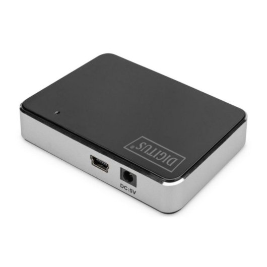 Concentrador USB 2.0 Digitus DA-70222 4 Puertos Mini-B 480Mbps Negro/Plata Alimentado
