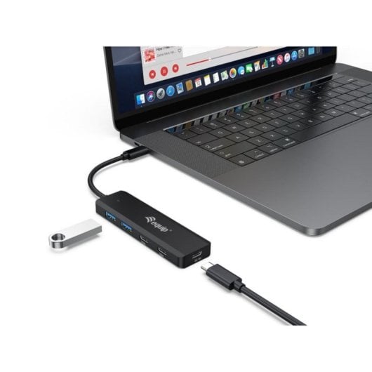 Equip 128964 Hub USB 5 Portas USB 3.2 Gen1 Tipo-C/Tipo-A 5000Mbit/s Preto