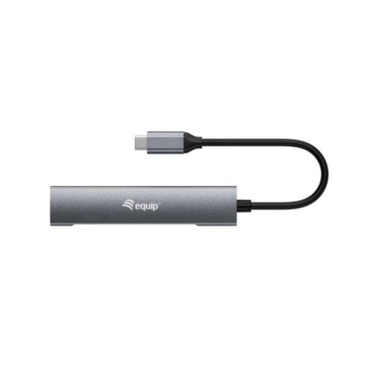 Hub USB-C Equip 128963 4 Portas Alumínio 5Gbps Cabo 0.15m Preto/Prata